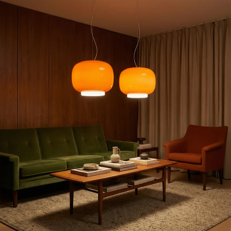 Bunte Glas-Pendelleuchte für Esszimmer und Schlafzimmer – Chromélia