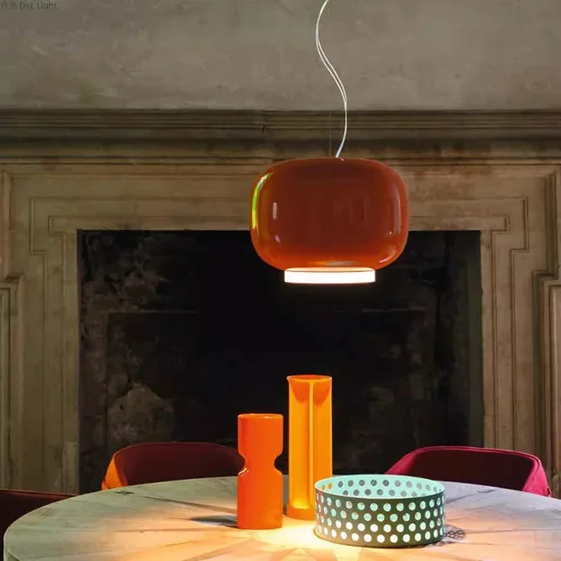 Bunte Glas-Pendelleuchte für Esszimmer und Schlafzimmer – Chromélia