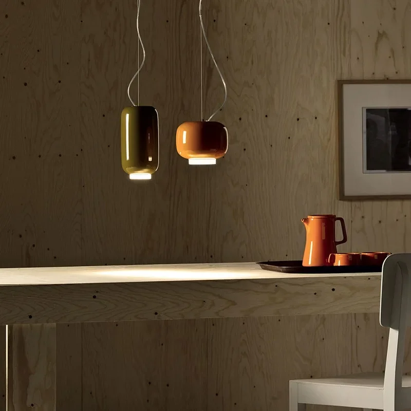 Bunte Glas-Pendelleuchte für Esszimmer und Schlafzimmer – Chromélia