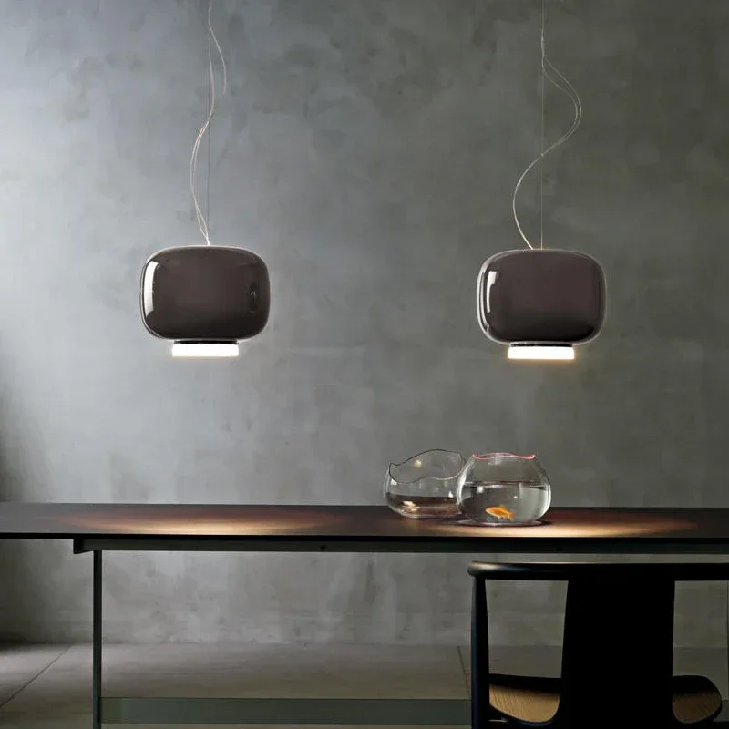 Bunte Glas-Pendelleuchte für Esszimmer und Schlafzimmer – Chromélia