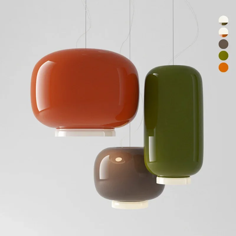 Bunte Glas-Pendelleuchte für Esszimmer und Schlafzimmer – Chromélia