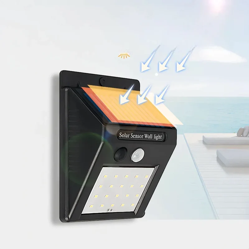 LED Solar-Außenwandleuchte mit Bewegungsmelder, IP65