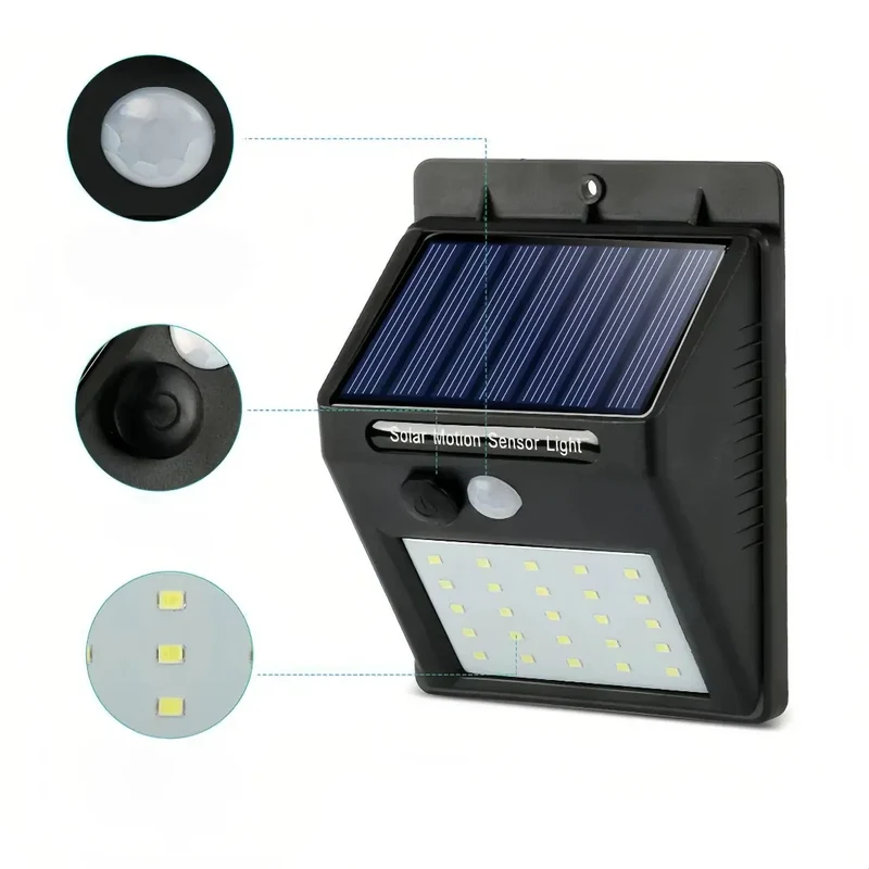 LED Solar-Außenwandleuchte mit Bewegungsmelder, IP65