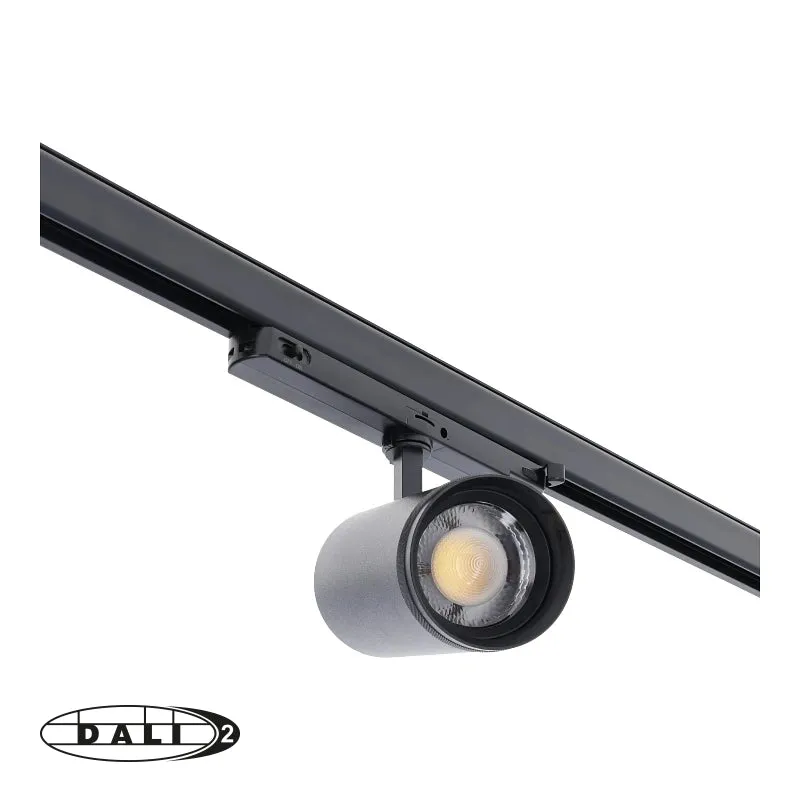 DALI 3-Phasen-Schienenstrahler | Zoombar | Wattschalter | CCT-Schalter | Schwarz
