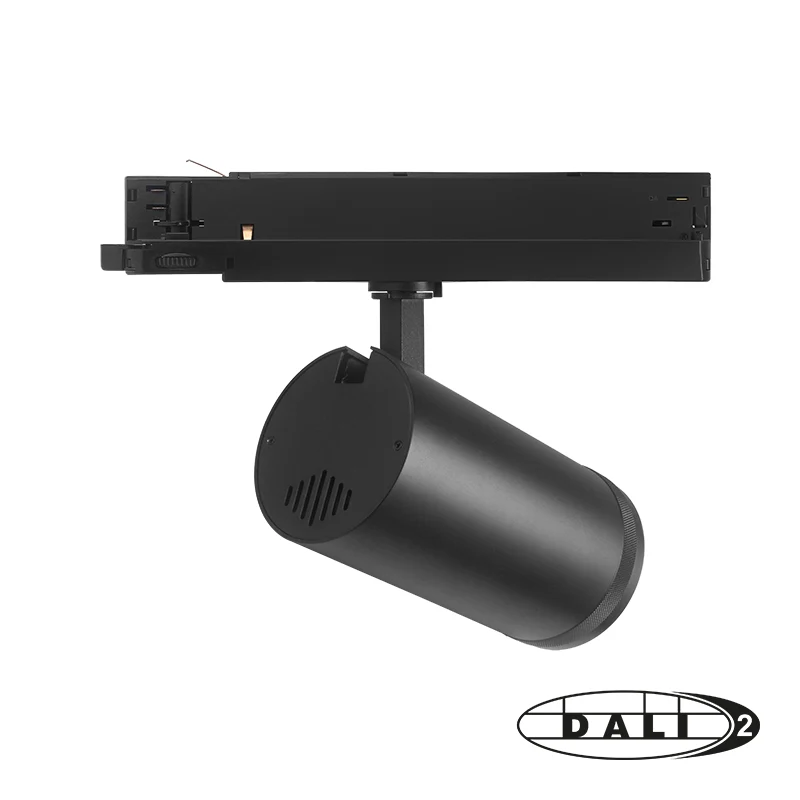 DALI 3-Phasen-Schienenstrahler | Zoombar | Wattschalter | CCT-Schalter | Schwarz