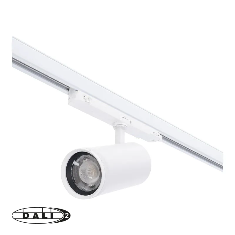 DALI 3-Phasen-Schienenstrahler | Zoombar | Wattschalter | CCT-Schalter | Weiß