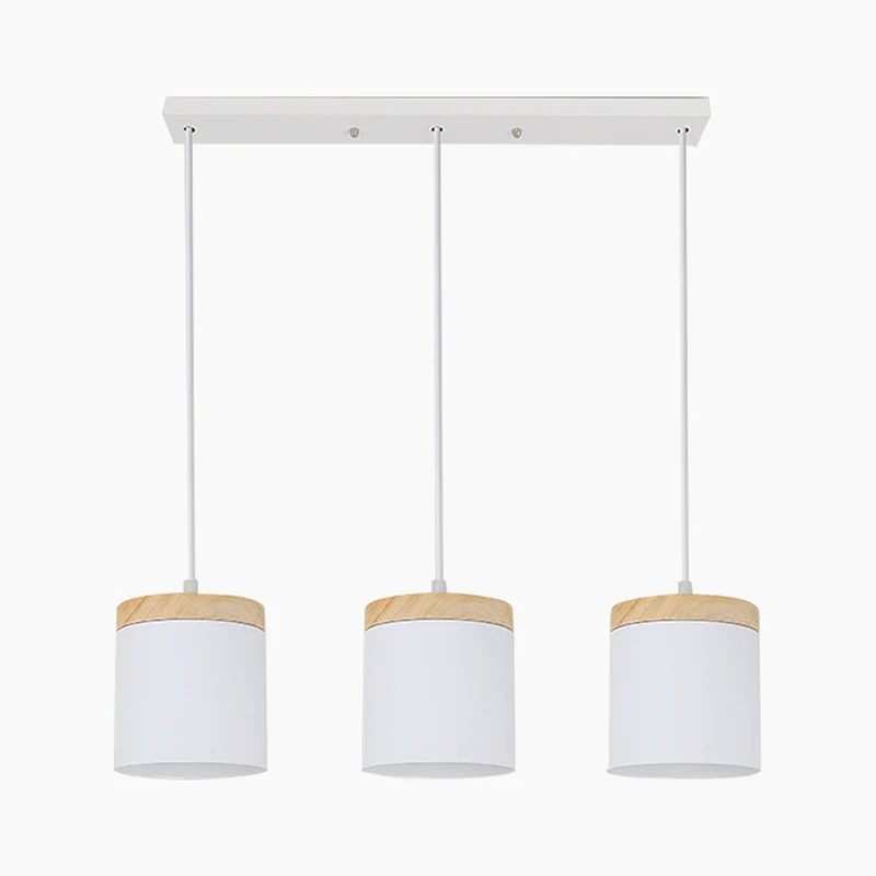 Pendant Ceiling Light Cylinder Nordic Minimalist, Aluminium & Wood