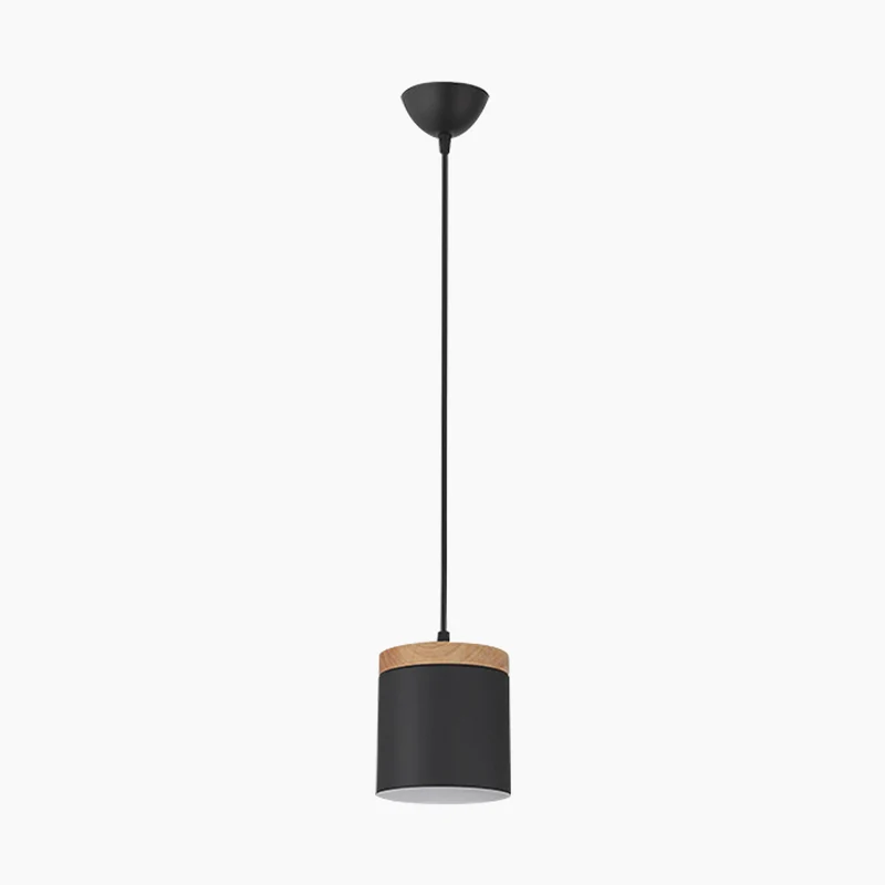 Pendant Ceiling Light Cylinder Nordic Minimalist, Aluminium & Wood