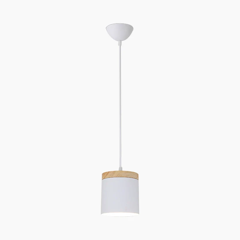 Pendant Ceiling Light Cylinder Nordic Minimalist, Aluminium & Wood