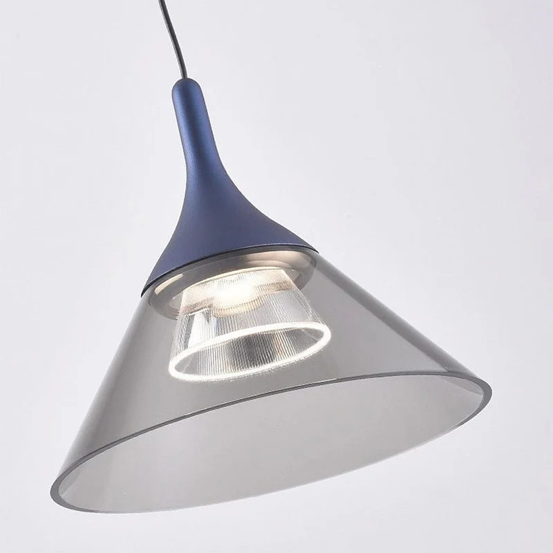 Pendant Lighting Fixture Hanging Modern Minimalist Cone, Aluminium & Acrylic