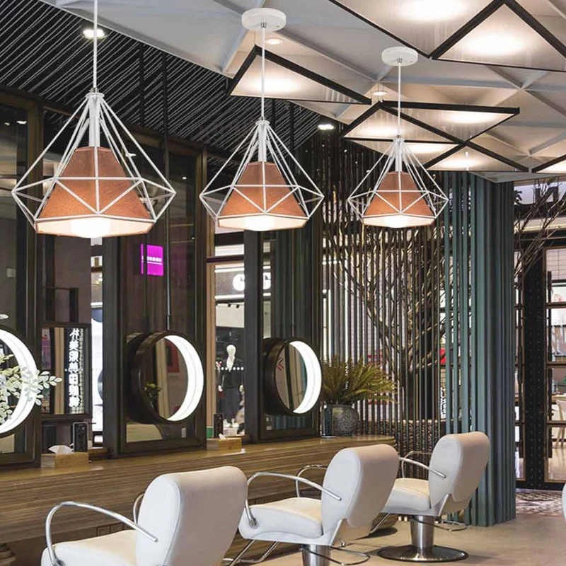 Pendant Light Hanging Frame Cage Industrial Vintage, Iron