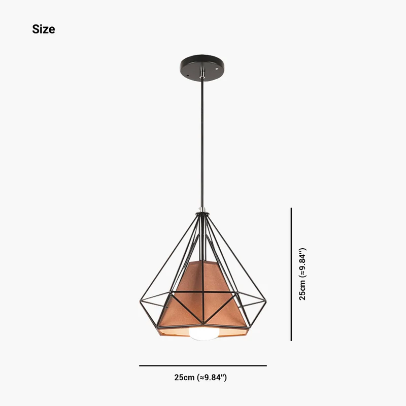 Pendant Light Hanging Frame Cage Industrial Vintage, Iron