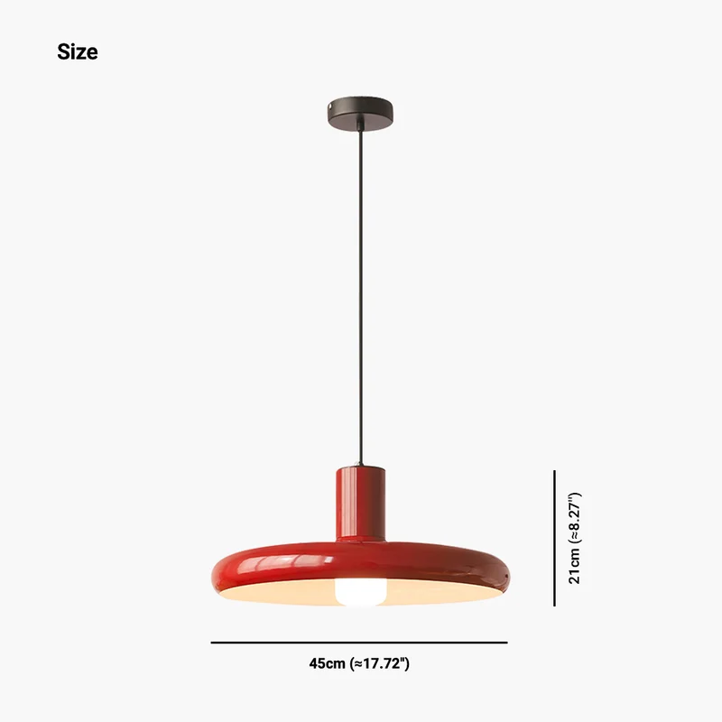 Pendant Ceiling Light Fixture 1960s Vintage Nordic Red UFO, Iron & Aluminium