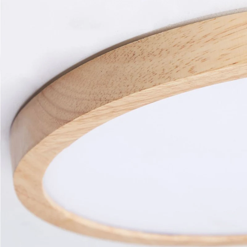 Ceiling Light Flush Mount Wood LED Full Spectrum Ultra Thin