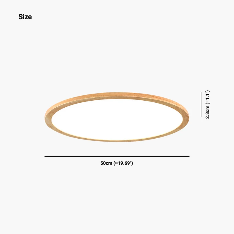Ceiling Light Flush Mount Wood LED Full Spectrum Ultra Thin