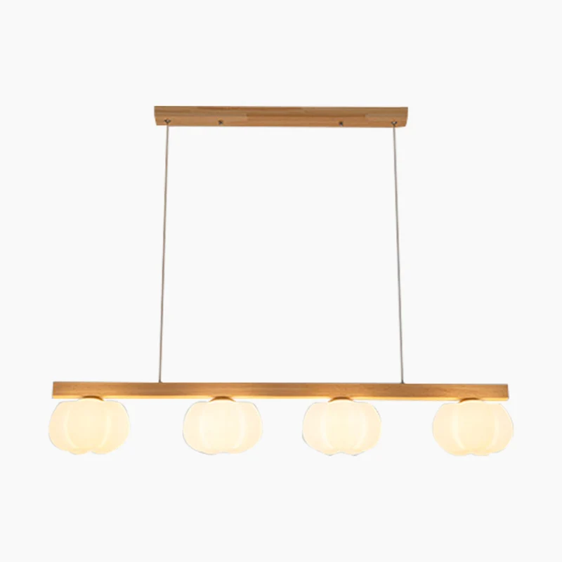 Chandelier Pendant Light Wood Modern Unique Cream Cotton, Multi Lights