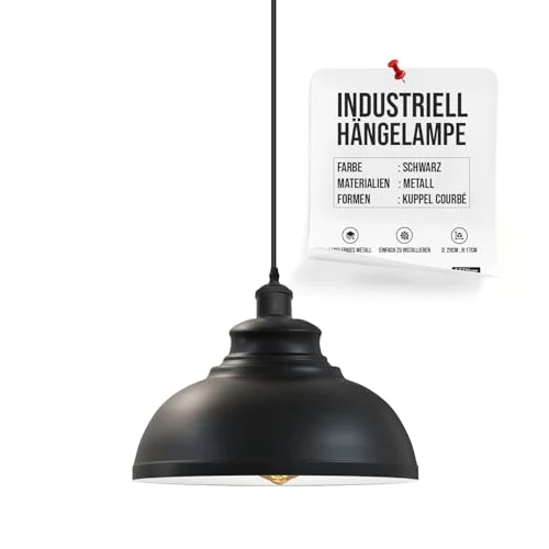 LEDSone Lampada a Sospensione Industriale Retrò da Soffitto ~ 3372