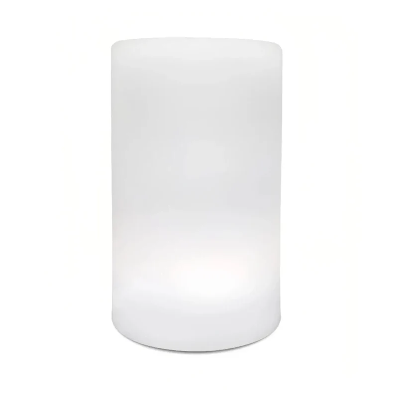 Solar Stehlampe Outdoor Weiß mit RGB, IP65, in Zylinderform