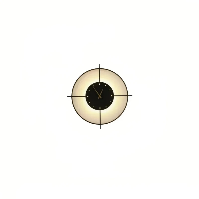 Moderne runde Wandleuchte mit Uhr für Wohnzimmer