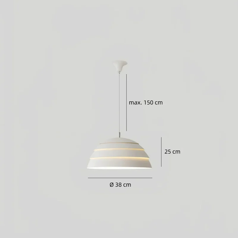 Moderne Metall Pendelleuchte im Halbkugel Design für Esszimmer