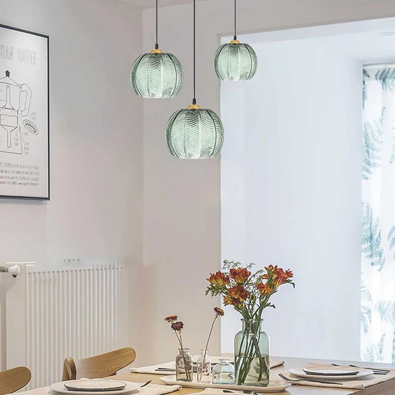 Pendant Light Minimalist Elegant Frosted Glass, Green