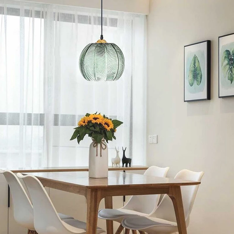 Pendant Light Minimalist Elegant Frosted Glass, Green