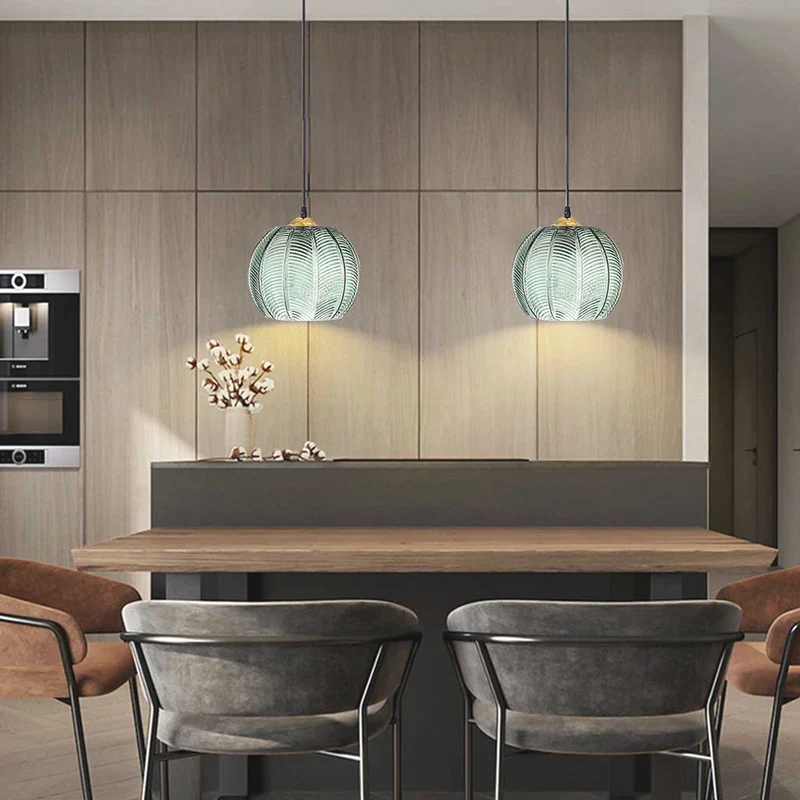Pendant Light Minimalist Elegant Frosted Glass, Green