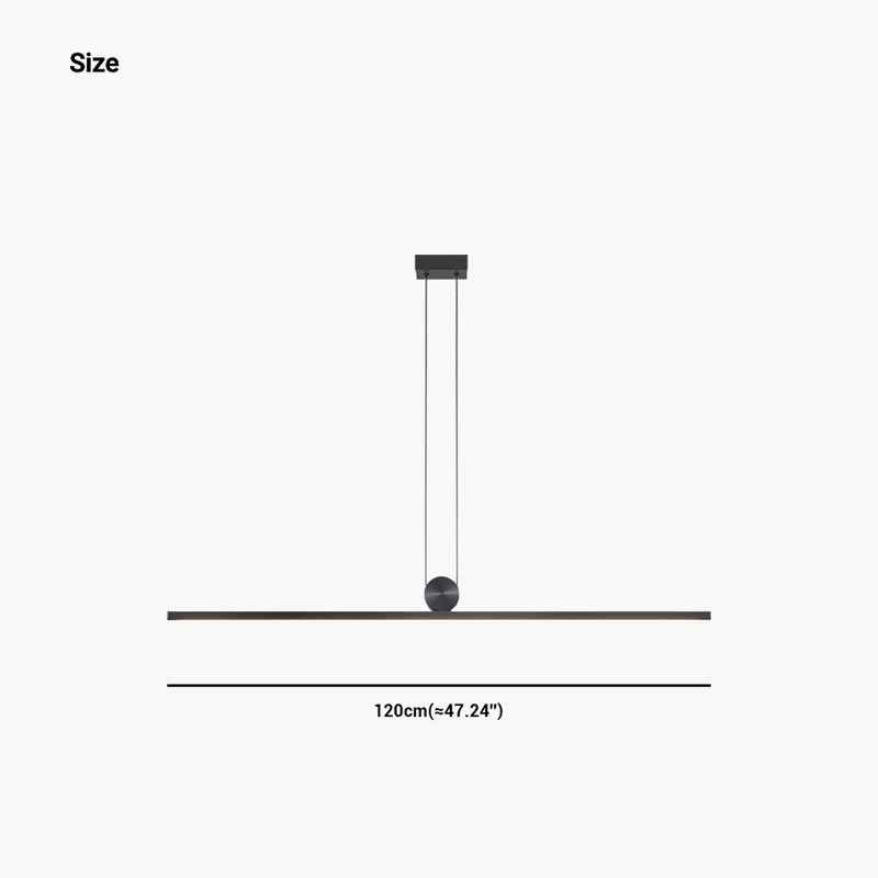 Pendant Light Long Strip Linear Dimmable LED, Black