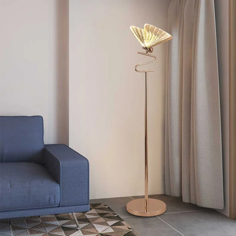 Floor Lamp Modern Decorative Butterfly, Gold