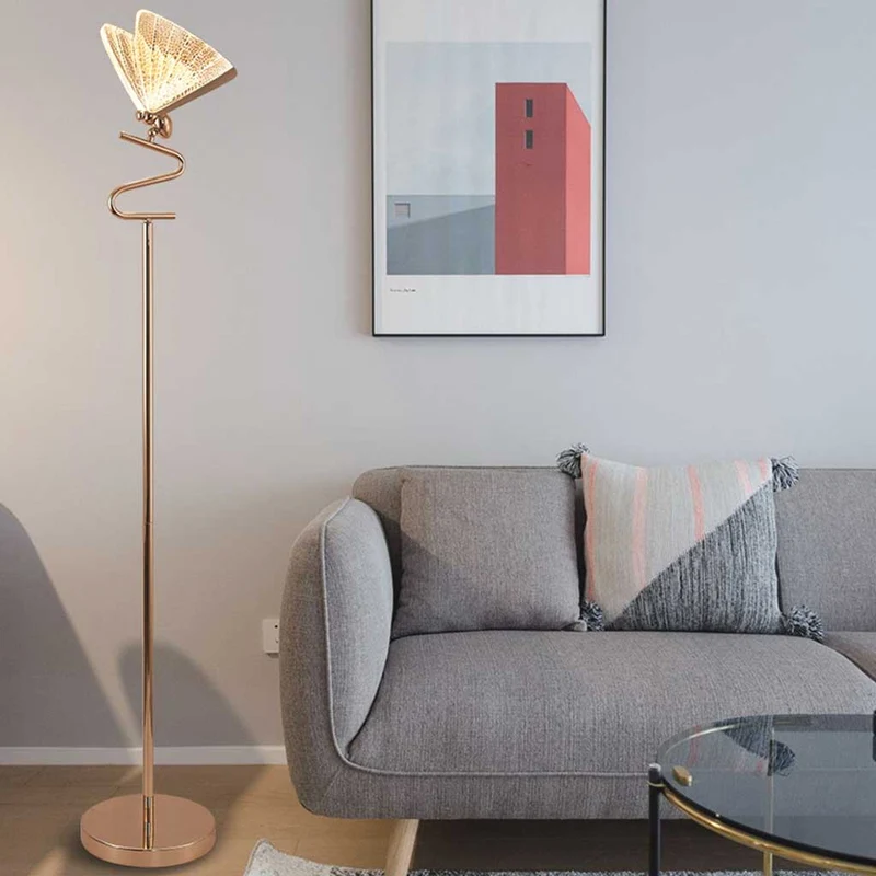 Floor Lamp Modern Decorative Butterfly, Gold