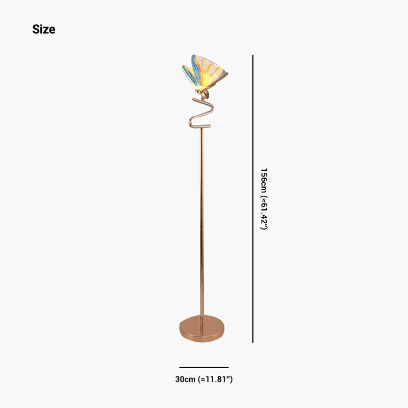 Floor Lamp Modern Decorative Butterfly, Gold