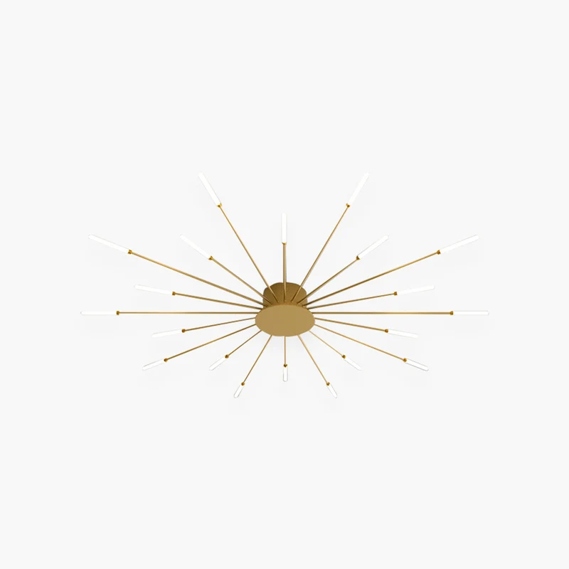 LED Chandelier Ceiling Light Unique Starburst Sputnik, Black/Gold