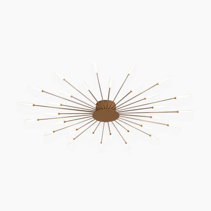 LED Chandelier Ceiling Light Unique Starburst Sputnik, Black/Gold