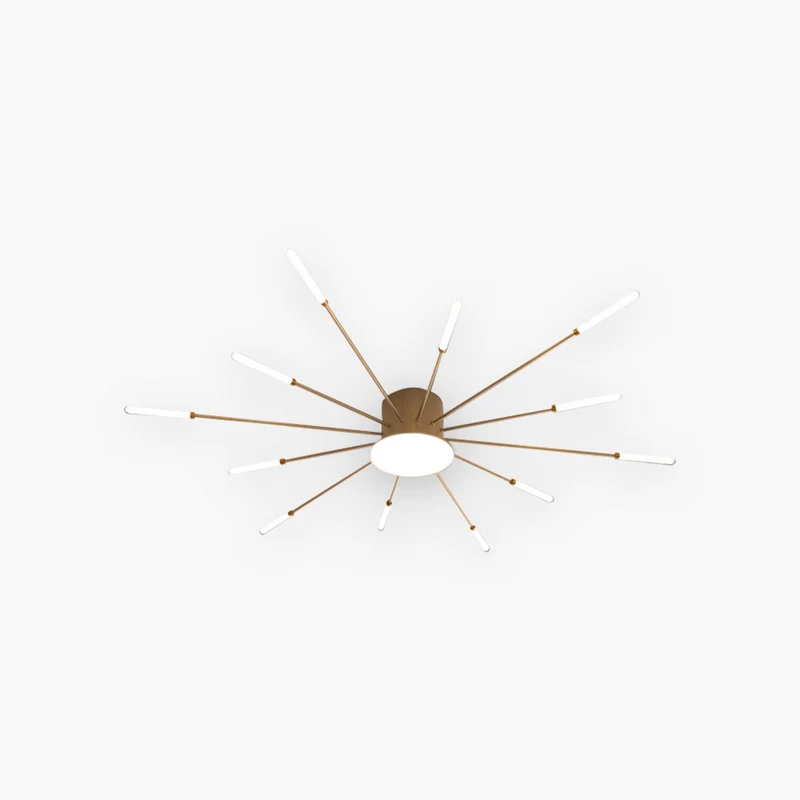 LED Chandelier Ceiling Light Unique Starburst Sputnik, Black/Gold