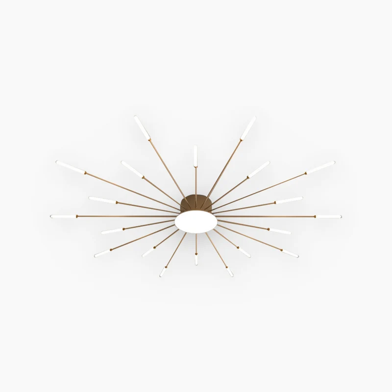 LED Chandelier Ceiling Light Unique Starburst Sputnik, Black/Gold