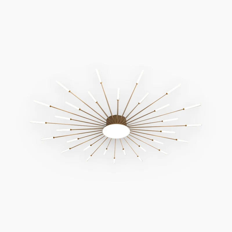 LED Chandelier Ceiling Light Unique Starburst Sputnik, Black/Gold