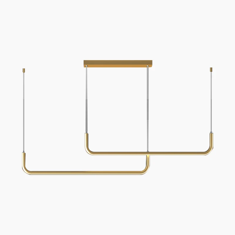 Chandelier Pendant Light Minimalist Metal Linear LED, Gold / Black