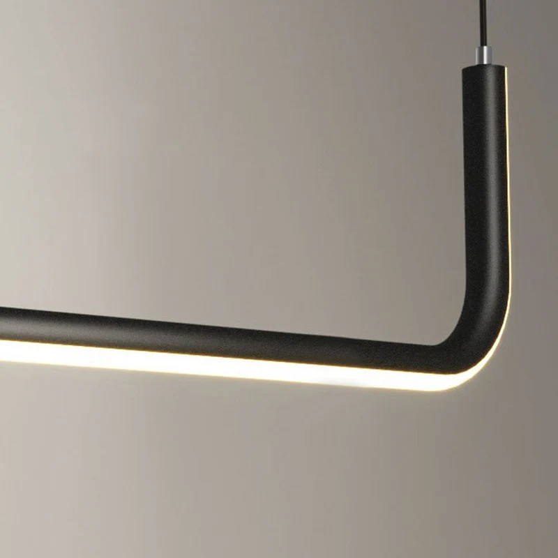 Chandelier Pendant Light Minimalist Metal Linear LED, Gold / Black
