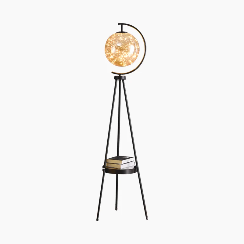 Tripod Floor Lamp Unique Fairy Glass Ball with Tray