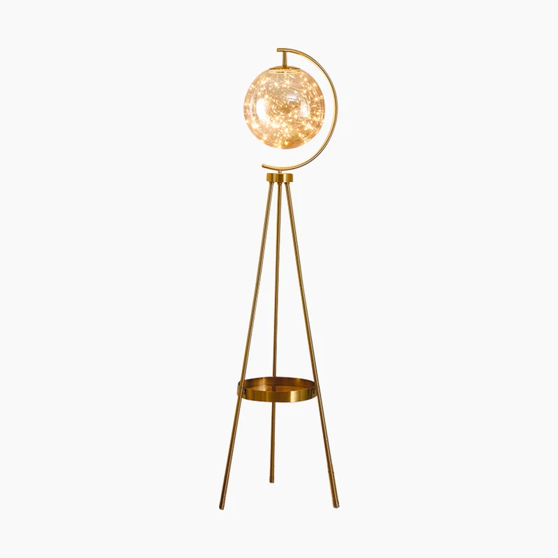 Tripod Floor Lamp Unique Fairy Glass Ball with Tray
