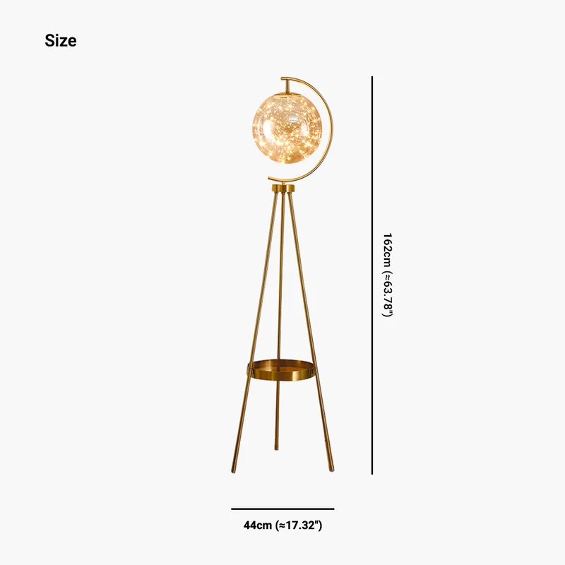 Tripod Floor Lamp Unique Fairy Glass Ball with Tray