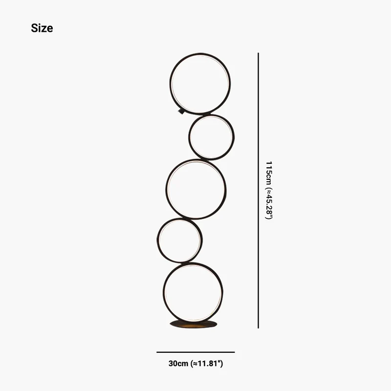 Floor Lamp Nordic Decorative Artistic Iron Ring, Black / White
