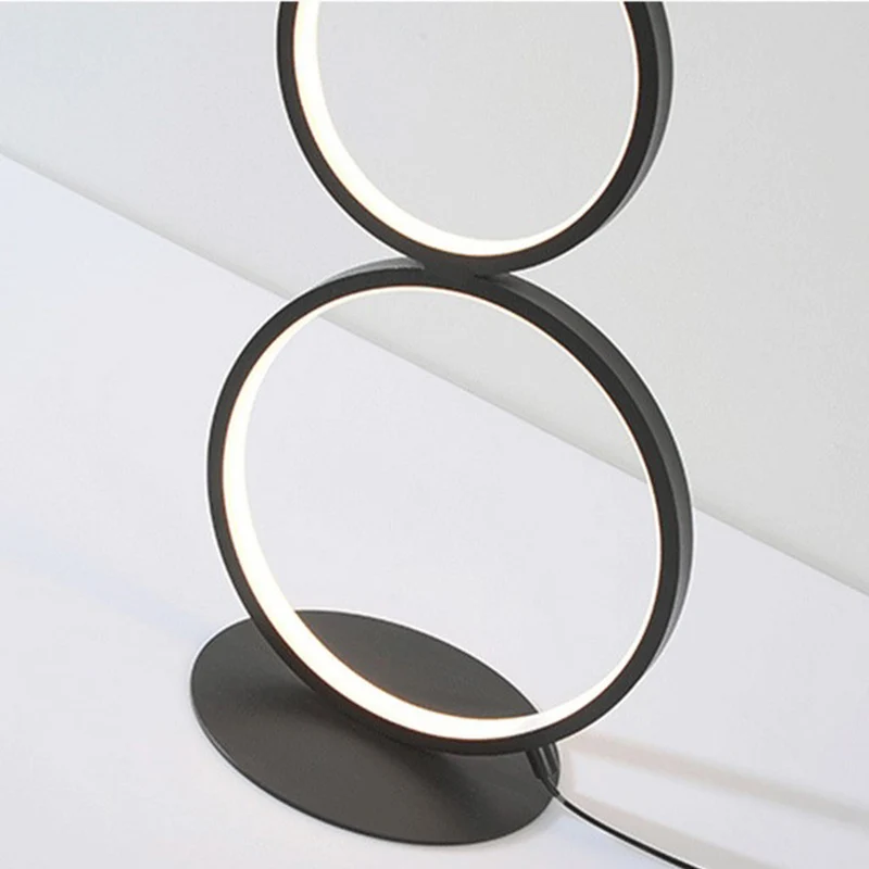 Floor Lamp Nordic Decorative Artistic Iron Ring, Black / White