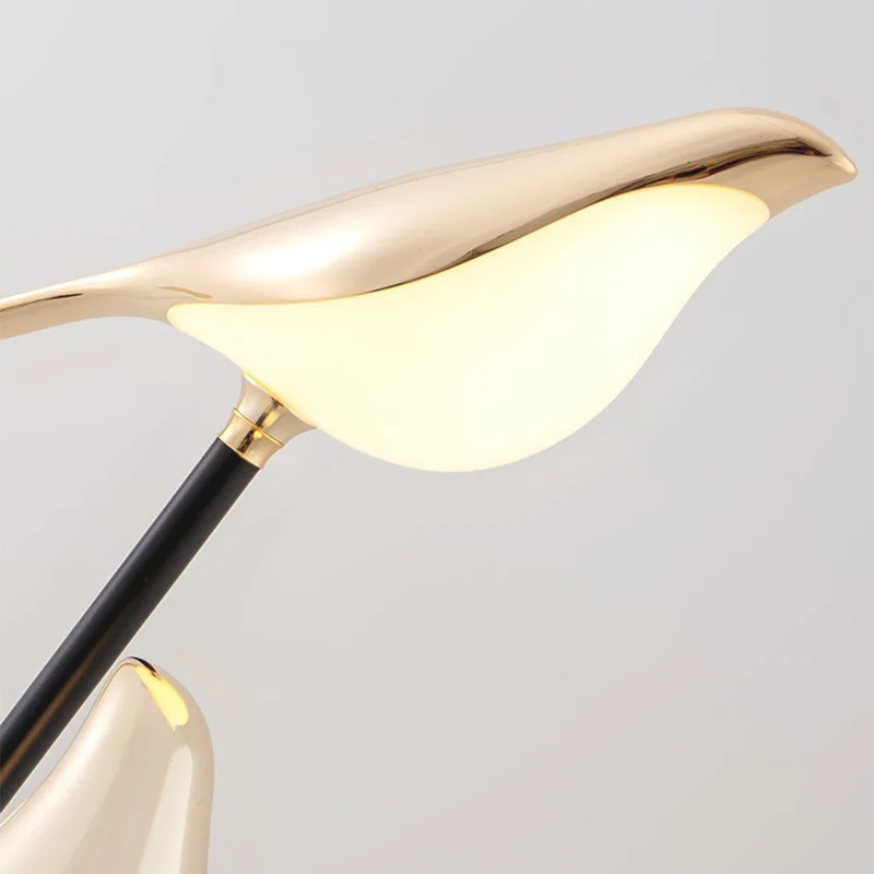 Floor Lamp Nordic Unique Acrylic Bird with Black & Gold Finish