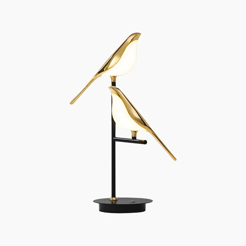 Table Lamp Modern Creative Bird Dimmable, Black & Gold