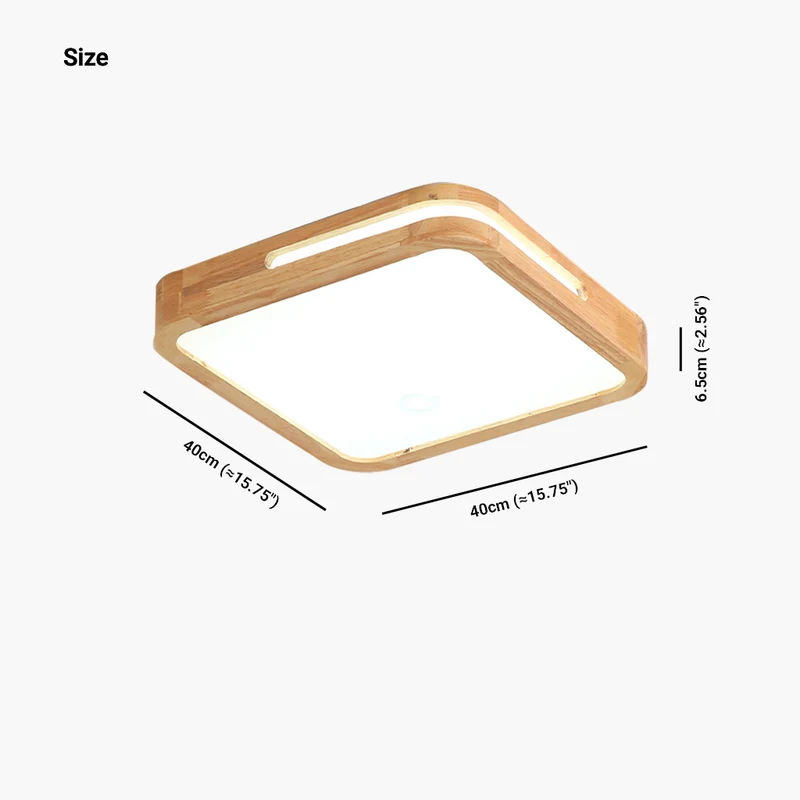 Ceiling Light Flush Mount Modern Round / Square, Wood