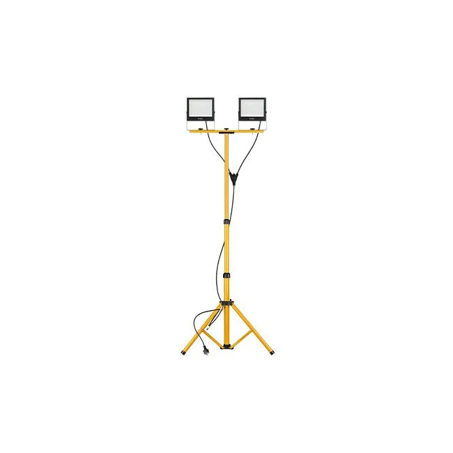 Doppelte LED-Baulampe 2x 50W auf Stativ | 4500K – Tageslichtweiß
