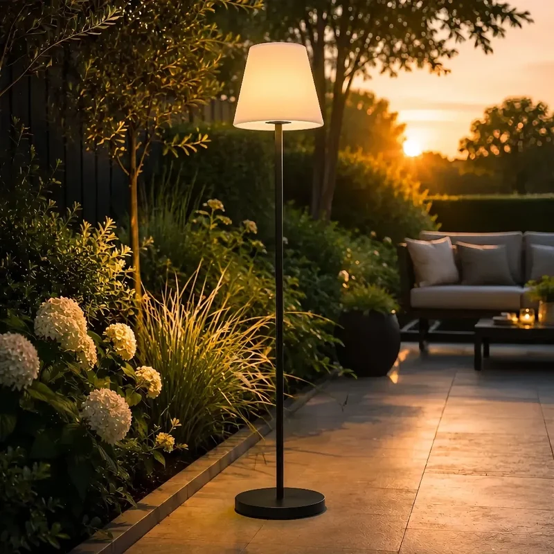 LED-Solar-Stehlampe für Terrasse und Garten, RGB-Farbwechsel