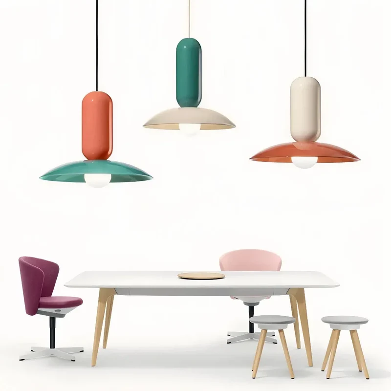 Nordische Pendelleuchte im Macaron-Stil aus Metall für das Esszimmer