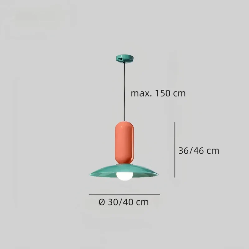 Nordische Pendelleuchte im Macaron-Stil aus Metall für das Esszimmer